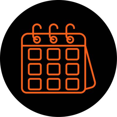 Bir takvim simgesinin vektör illüstrasyonu