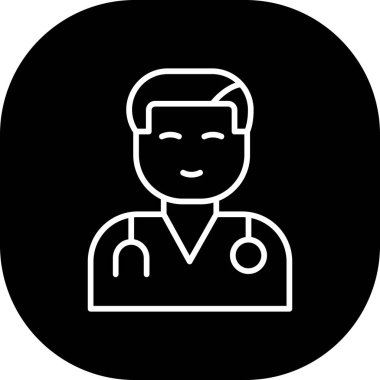 Doktor. Web simgesi basit illüstrasyon