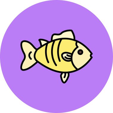 balık simgesi, vektör illüstrasyonu