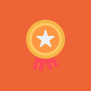 Rozet yassı ikon. Vektör çizimi. düz renk illüstrasyonu.