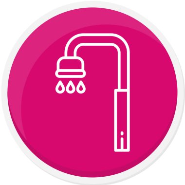 Beyaz arka planda izole edilmiş modayı takip eden musluk ikonu. Web sitenizin tasarımı ve logosu için yumuşak gölge sembolü.