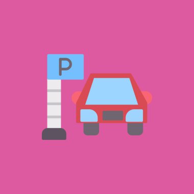 Vektör araba düz simgesi