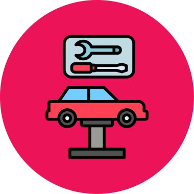 Araba yıkama. Basit illüstrasyon.