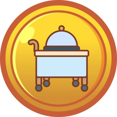 Yemek tepsisi simgesi, vektör illüstrasyonu basit tasarım