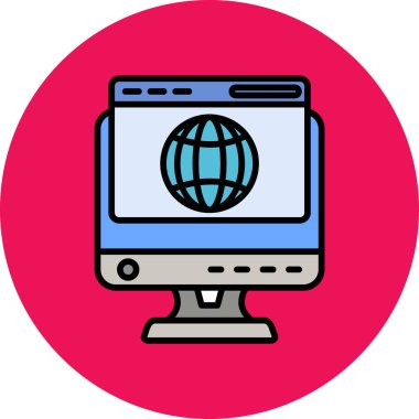 Bilgisayar simgesi. Web için dizüstü bilgisayar vektör simgelerinin özet çizimi