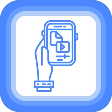 Akıllı seğirmeli cep telefonu, basit tasarım illüstrasyonu