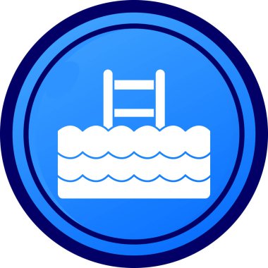 Yüzme havuzu simgesinin vektör illüstrasyonu