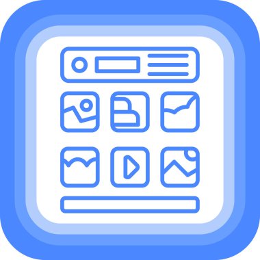 Tarayıcı arayüzü simgesi ana hat biçiminde