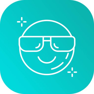 Uzun gölgeli beyaz çizgi gözlük simgesi. Gözlük çerçevesi sembolü. Kırmızı kare düğme. vektör illüstrasyonu