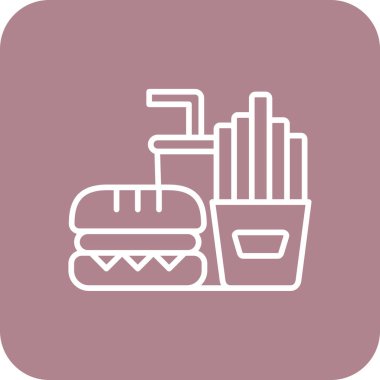 Çizgi biçiminde hamburger fast food simgesi