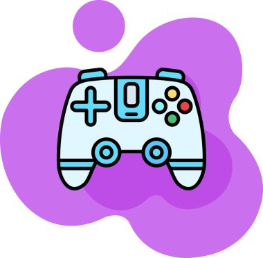 Oyun denetleyici simgesi. Taslak oyun denetleyici vektör rengi düz izole