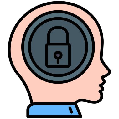 Beyin. Web simgesi basit illüstrasyon