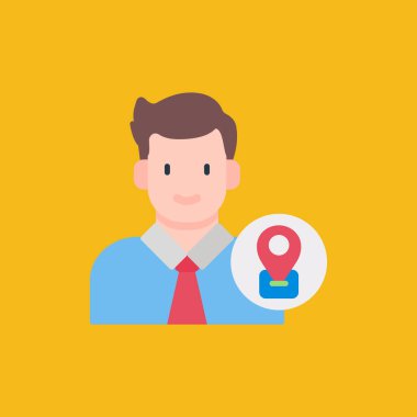 iş adamı ile düz simge