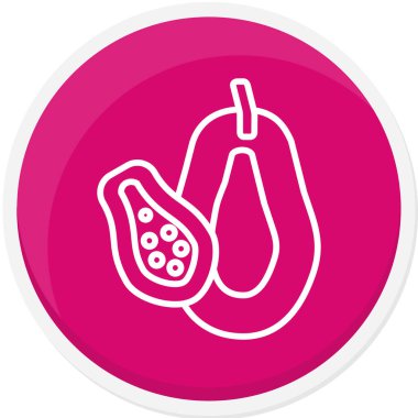 Patlıcan ikonu. Çemberin içinde çizgili sebzelerin vektör çizimi