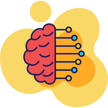 Beyin. Web simgesi basit illüstrasyon