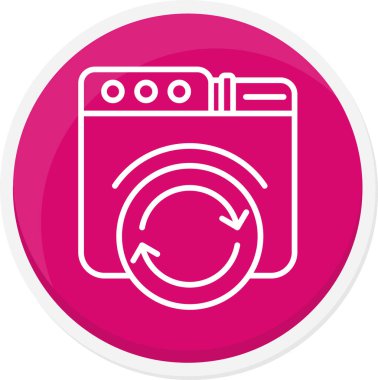 Havalı sembollü çamaşır makinesi dairesel simgesi