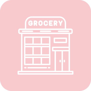 dükkan simgesi, basit vektör illüstrasyonu