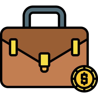 Evrak çantası ikonu. vektör illüstrasyonu