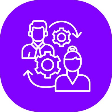 Vites, dişli insanların vektör simgesi