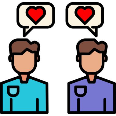 kalp ve iki simge vektör tasarımı