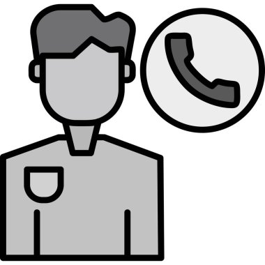 Ana hat biçiminde çağrı merkezi simgesi