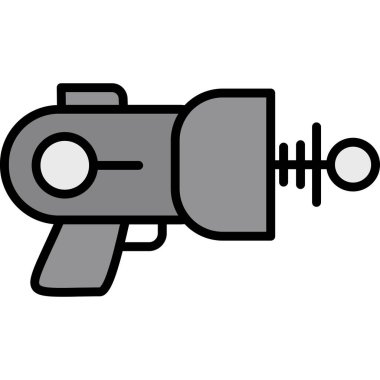 Lazer silah simgesi, vektör illüstrasyonu basit tasarım