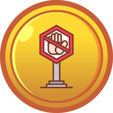 dur işareti web simgesi vektör çizimi