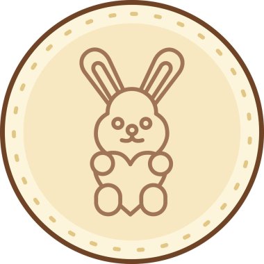 Paskalya Tavşanı simgesi, vektör illüstrasyonu