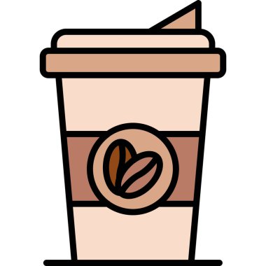 Bir fincan kahve ikonu. Web için kahve vektörü simgelerinin özet çizimi