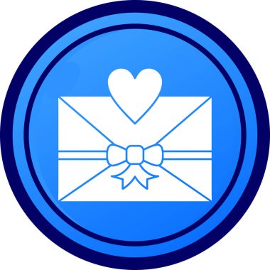 Mavi kalp ve zarfın vektör çizimi