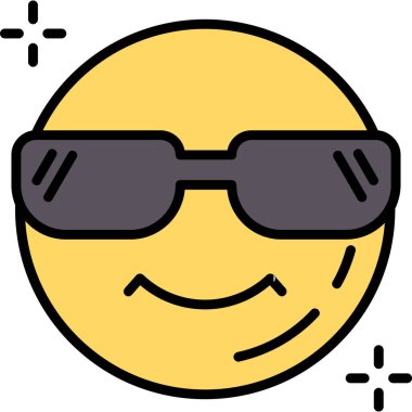 Güneş gözlüğü simgesi, yazla ilgili vektör illüstrasyonu