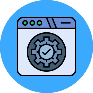 ok simgesi, vektör illüstrasyonlu çamaşır makinesi