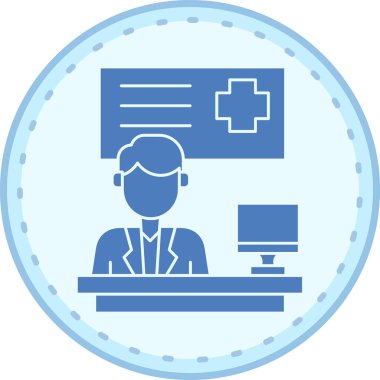 Ofisin modern simgesinin vektör illüstrasyonu