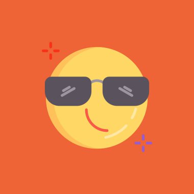 Güneş gözlüğü düz simgesi, vektör illüstrasyonu