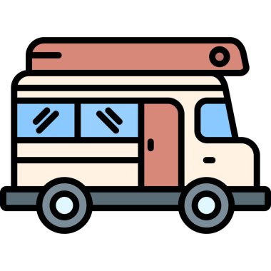 Karavan. Web simgesi basit illüstrasyon