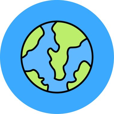 Yeryüzü ikon vektörü. düz dünya sembolü. izole resim grafiği