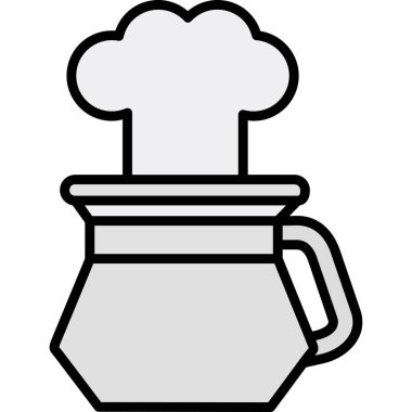 Şef yemek ikonu yapıyor.