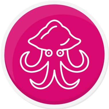 Ahtapot. Web simgesi basit illüstrasyon