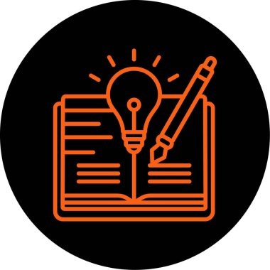 Kalem ve ampul simgesi. resimleme