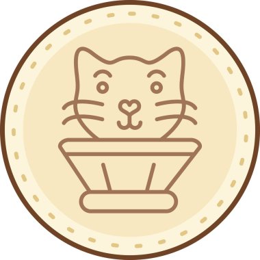 Bir kase kedinin vektör çizimi