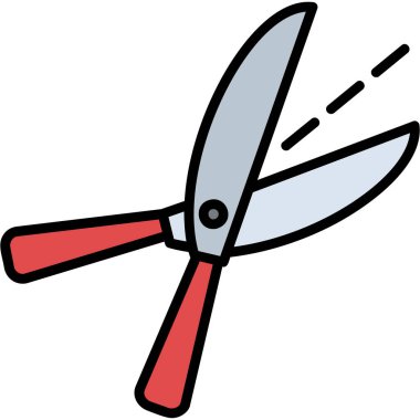 bıçak simgesi kesme, taslak vektör çizimi