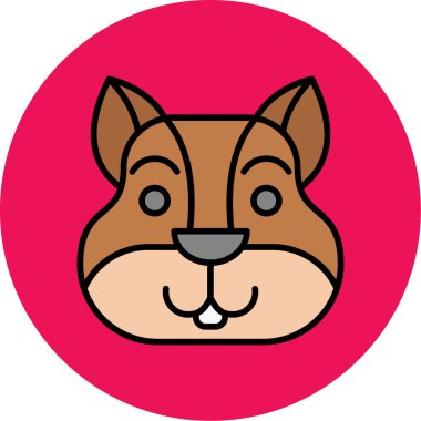 Şirin tilki kafası çizgi film vektör çizim grafik tasarımı