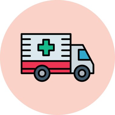 ambulans simgesi vektör illüstrasyonu