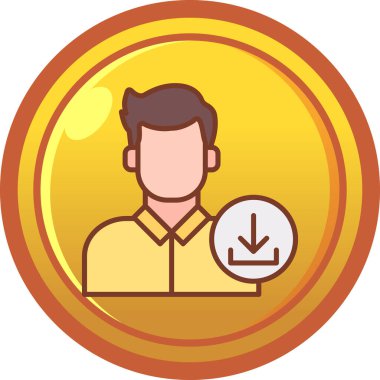 Bozuk para simgesi olan bir adamın vektör çizimi