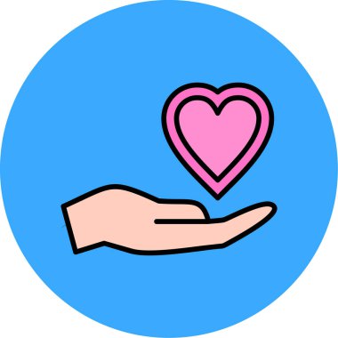 Kalp ikonu vektör illüstrasyonu