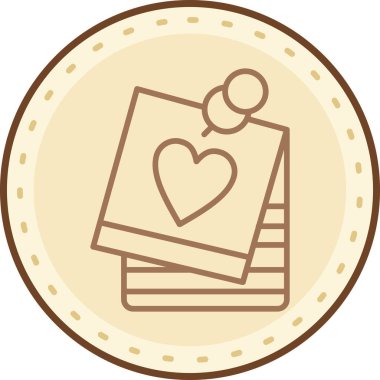 Kalp simgesi olan bir harfin vektör illüstrasyonu