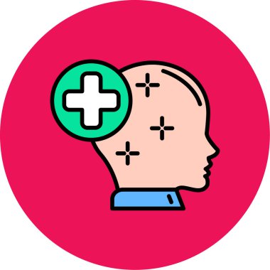 Beyin. Web simgesi basit illüstrasyon