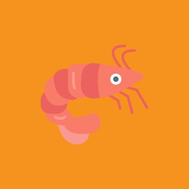 düz tasarım karides simgesi