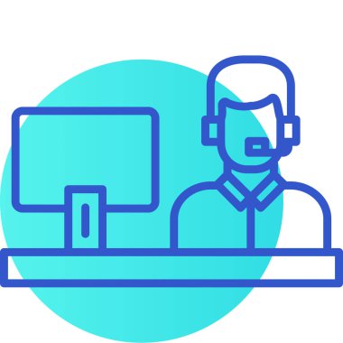 Müşteri hizmeti simgesi, basit vektör illüstrasyon tasarımı