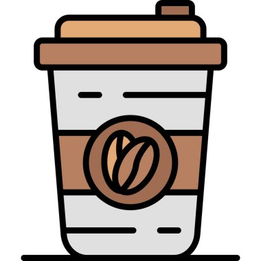 Fincan kahve simgesi, anahat stili